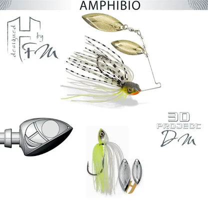 Spinnerbait Herakles Amphibio Willow 3/8oz 10.5gr Chartreuse White