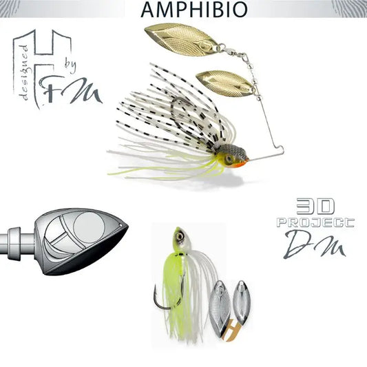 Spinnerbait Herakles Amphibio Willow 3/8oz 10.5gr Chartreuse White