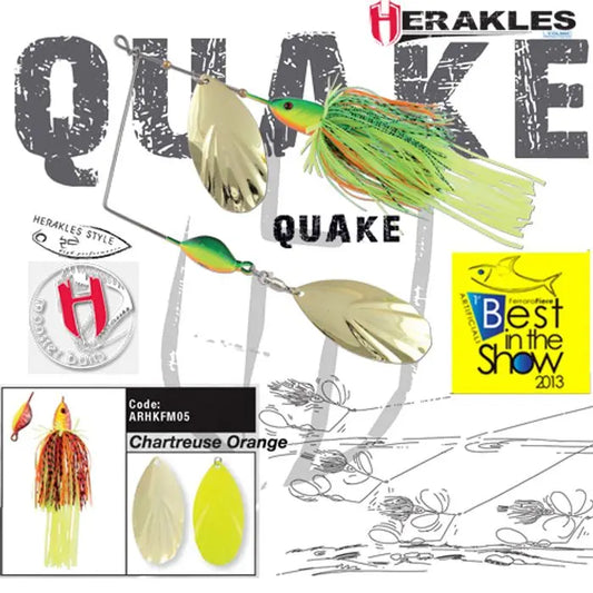 Spinnerbait Herakles Quake 1 1/2oz 42gr Chartreuse/orange