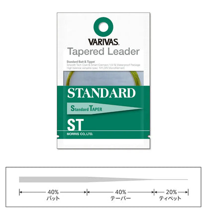 Varivas Inaintas Fly Tapered Leader Standard St 7x 12ft 0.104mm-0.48mm