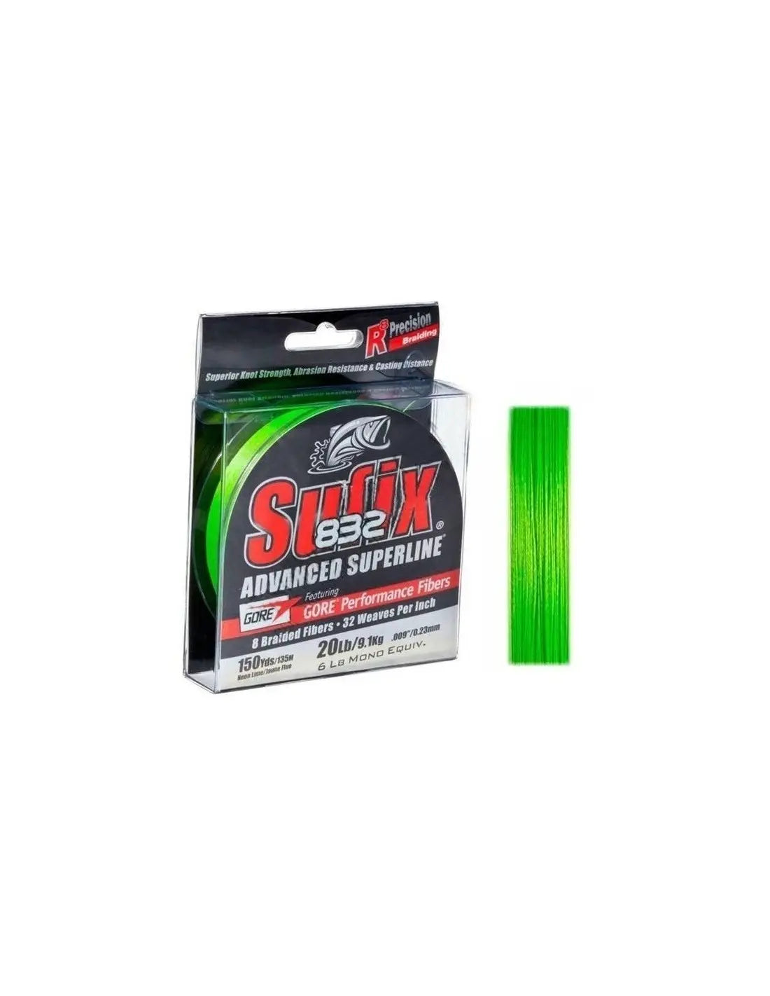 Sufix 832 Braid 120m 0.10MM/5.9KG/13LB/Neon Lime