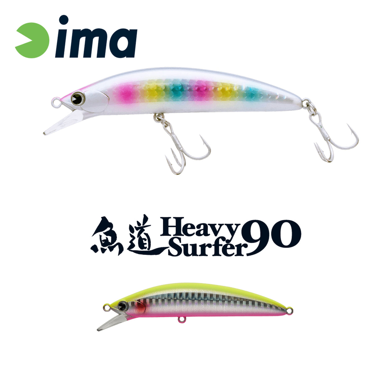 Vobler Ima Heavy Surfer 90hs 90mm 28gr 112 Chart Back Pink Glow