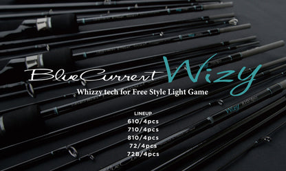 Lanseta Spinning Yamaga Blanks Yamaga Blue Current Wizy 710 2.39m 1.5-20gr 4 Sectiuni