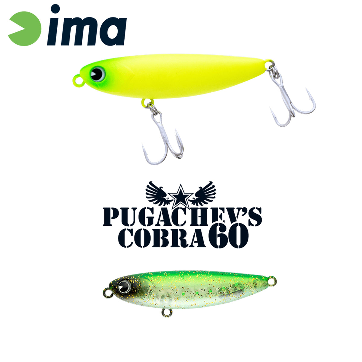 Vobler Ima Pugachevs Cobra 60 60mm 6gr 103 Lime Star Clear