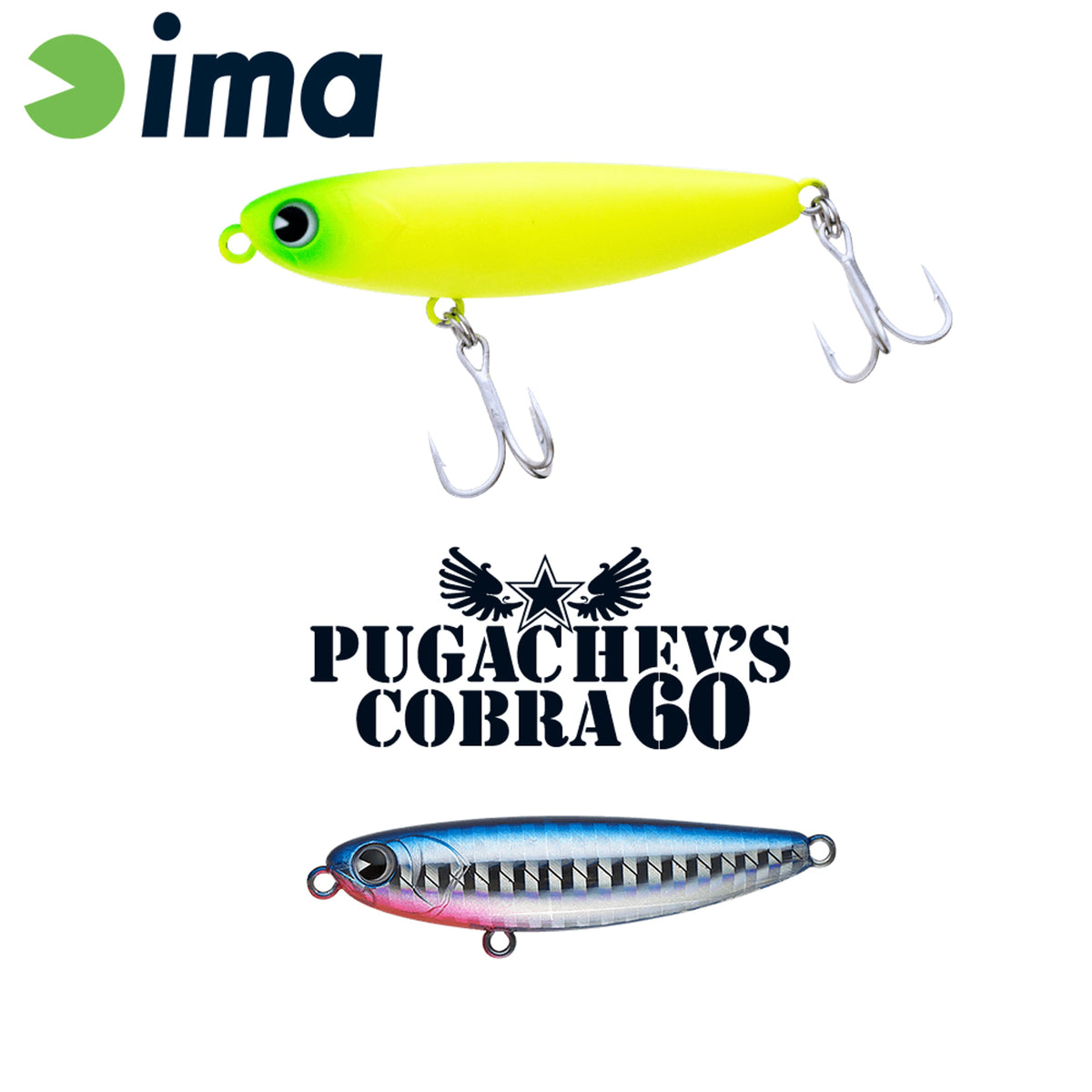 Vobler Ima Pugachevs Cobra 60 60mm 6gr 105 Blue Back Red Gill