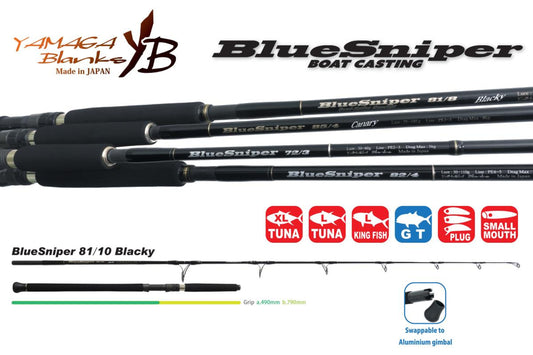 Lanseta Spinning Yamaga Blanks Yamaga Blue Sniper 81/10 Blacky Tuna 2.48m 50-130gr