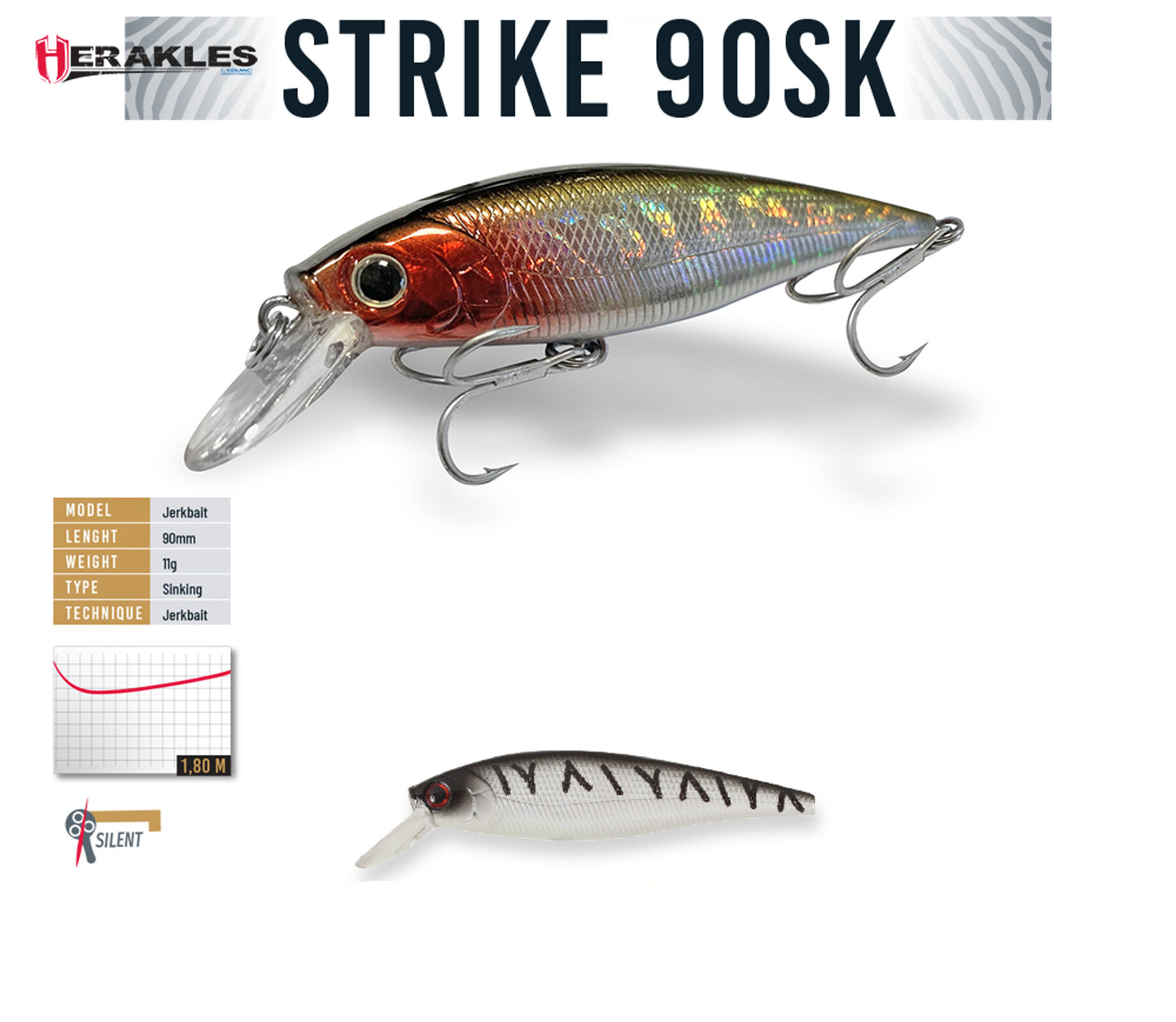 Vobler Herakles Strike 90sk 9cm 11gr Bandit Tiger