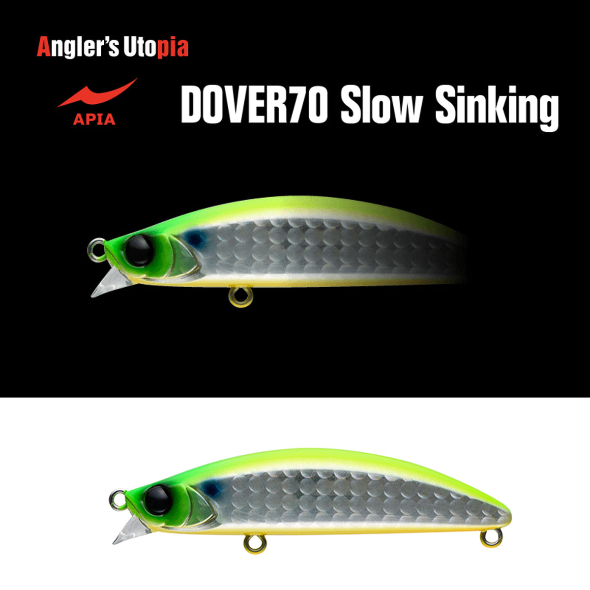 Vobler Apia Dover 70 Slow Sinking 70mm 10gr 10 Lgh Chart Back