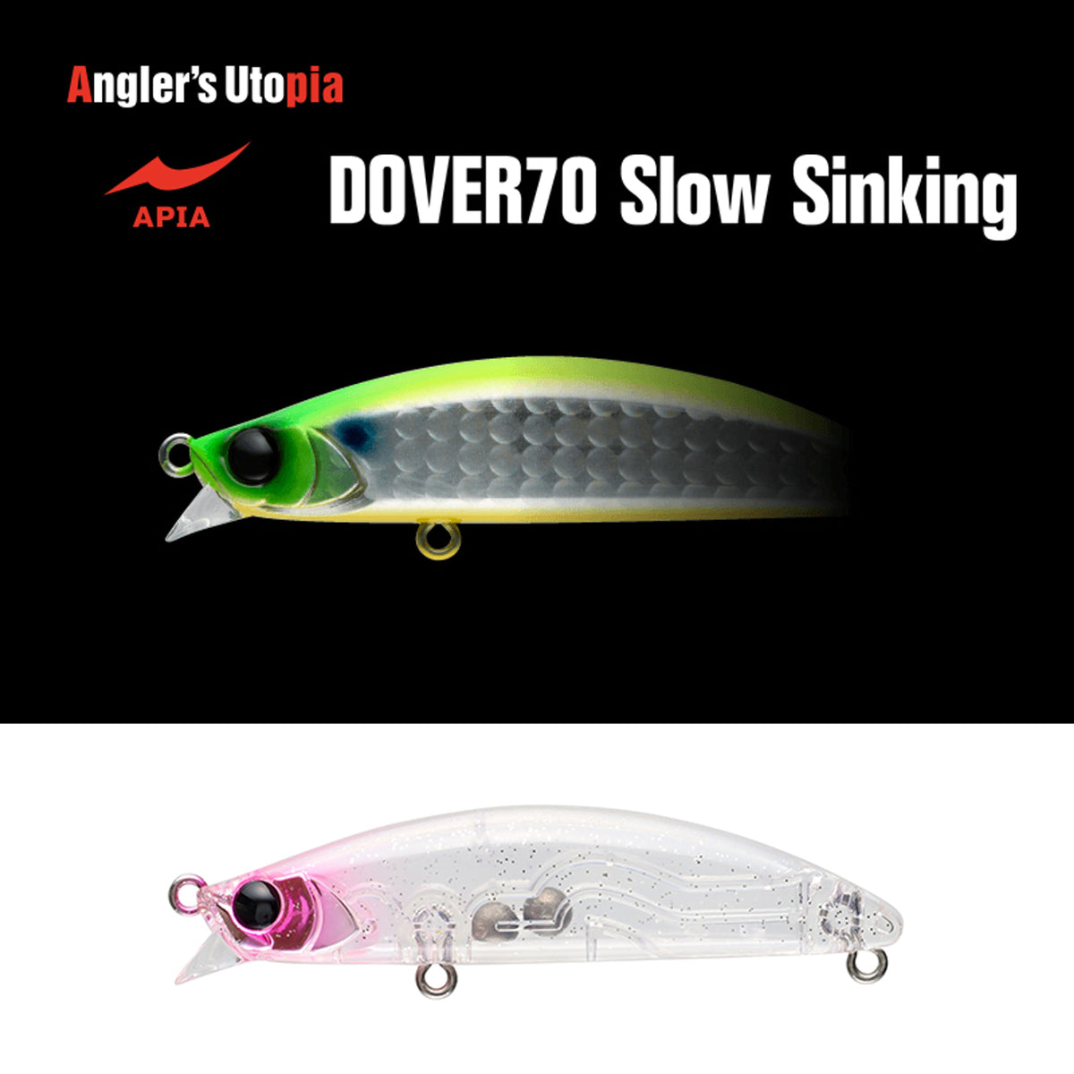 Vobler Apia Dover 70 Slow Sinking 70mm 10gr 08 Peach Clear Glitter