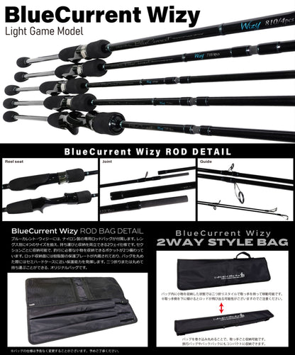 Lanseta Spinning Yamaga Blanks Yamaga Blue Current Wizy 710 2.39m 1.5-20gr 4 Sectiuni