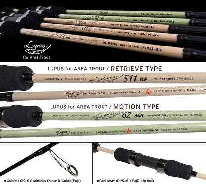 Lanseta Spinning Yamaga Blanks Yamaga Blanks Lupus Area 60mtr Motion 1.83m 1-10gr