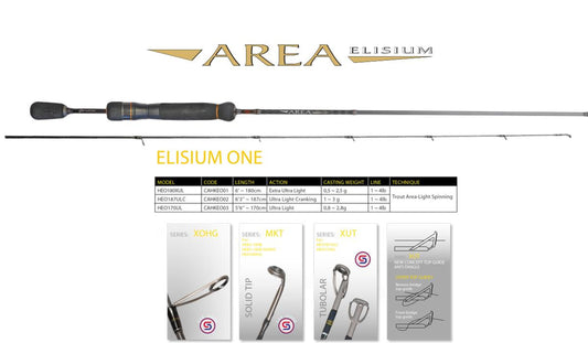Lanseta Spinning Herakles Area Elisium One Heo170ul 5'6" 170cm 0.8-2.8gr Ultra Light 1sec