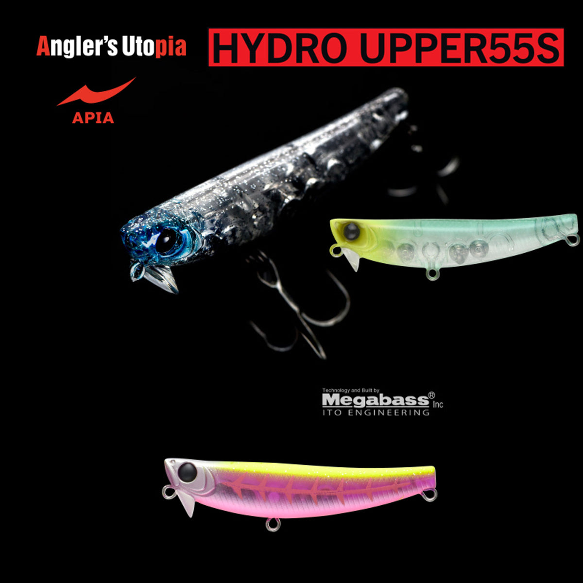 Vobler Apia Hydro Upper 55s 55mm 5.5gr 104 Chart Back Pink Born