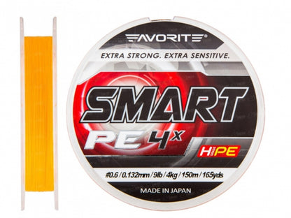 Fir Textil Favorite Smart Pe 4x Fluo Orange 150m # 0.5 / 0.117mm / 7.7lb