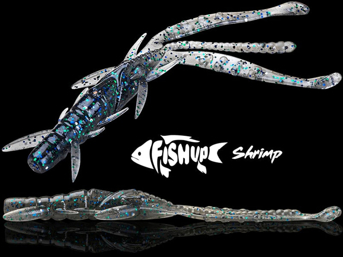 Fishup Shrimp 7.6cm #050 Green Pumpkin Brown Red And Purple 7.6cm #050 Green Pumpkin Brown Red And Purple