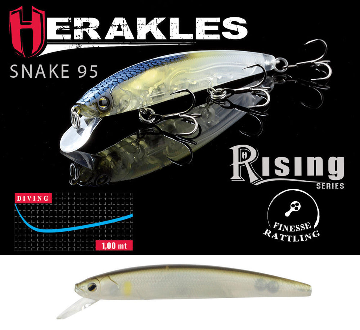 Vobler Herakles Snake 95sp 9.5cm 9gr Ghost Ayu
