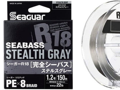 Seaguar R18 Kanzen Seabass X8 Braid 150m Stealth Gray #0.8 - 0.148mm - 15lb