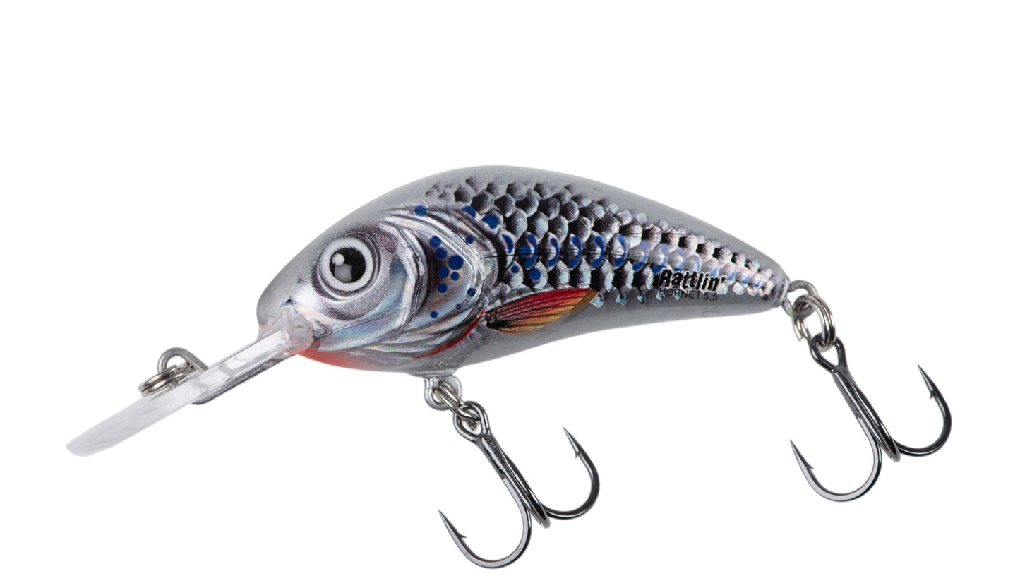 Vobler Salmo Vobler Plutitor Rattlin' Hornet 5.5cm Floating Silver Holographic Shad