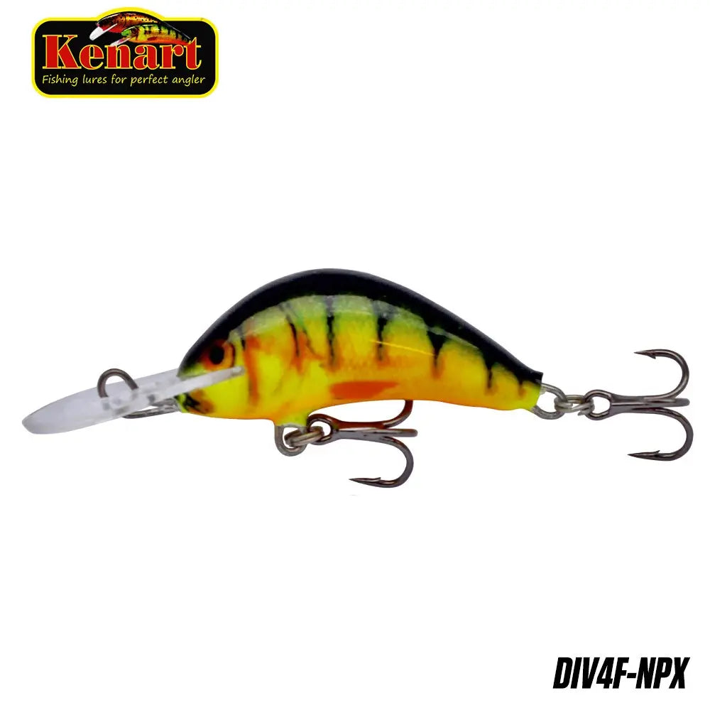 Vobler Diver Floating 4cm/3g Kenart : Culoare - Natural Perch Fluo