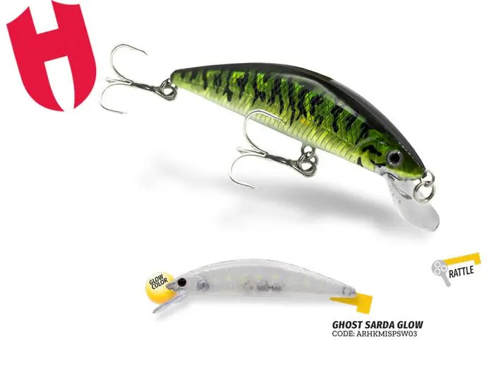 Vobler Herakles Mizu 70sp Sw 7.0cm 4.8gr Ghost Sarda Glow