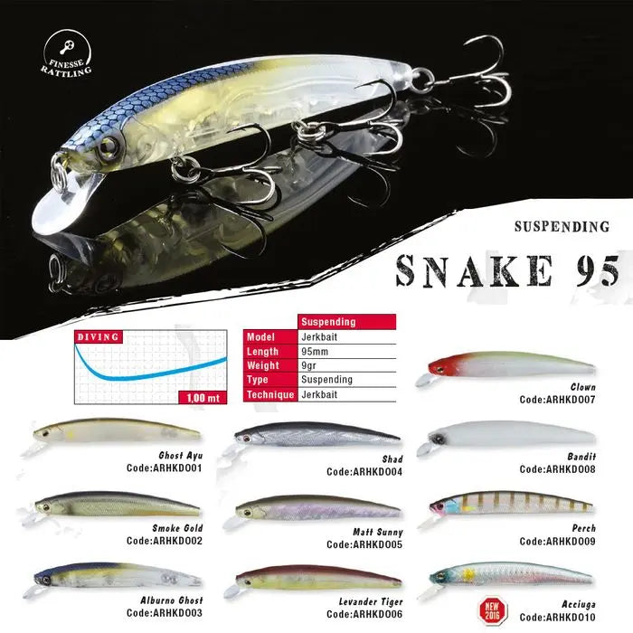 Vobler Herakles Snake 95sp 9.5cm 9gr Levander Tiger